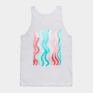 Wavy lines - orange and mint Tank Top